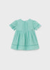 Mayoral pink pleated lined dress with bows for newborns