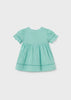 Mayoral pink pleated lined dress with bows for newborns