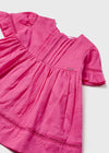 Mayoral pink pleated lined dress with bows for newborns