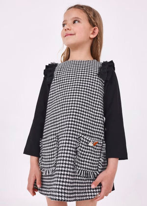 Vestito combinato bambina Mayoral fantasia pied de poule - ErreGiModaBimbo