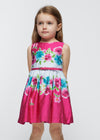 Vestito con cinta bambina Mayoral fuscia fantasia floreale