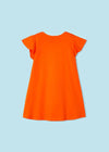 Baumwollkleid mit bedruckter Tasche Mayoral Orange Girl