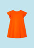 Baumwollkleid mit bedruckter Tasche Mayoral Orange Girl