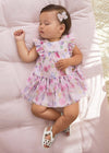 Vestito foderato fresco cotone neonata Newborn Mayoral floreale in tulle