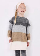 Vestito frange tricot bambina Mayoral blocchi - ErreGiModaBimbo