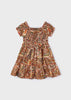 Vestito punto smock fresco cotone bambina Mayral arancia tribale