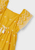 Vestito ricamo contrasti fresco cotone bambina Mayoral giallo miele