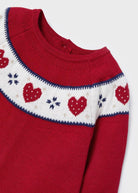 Vestito tricot neonata Mayoral con cuffietta rosso - ErreGiModaBimbo